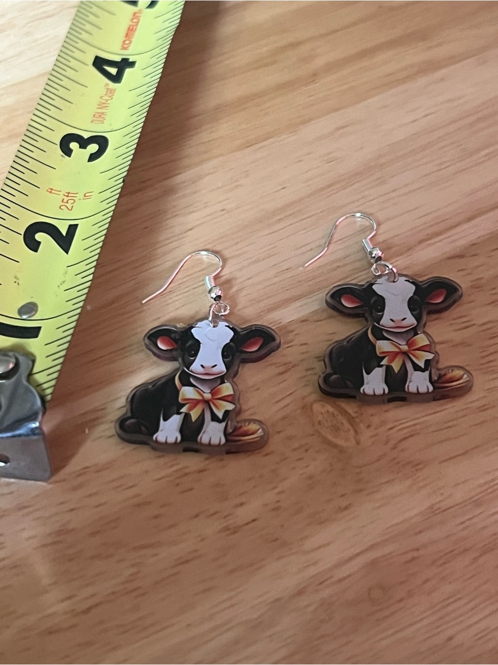 Cute Black & White Cow earrings - Playful Farm Animal Accessory E202